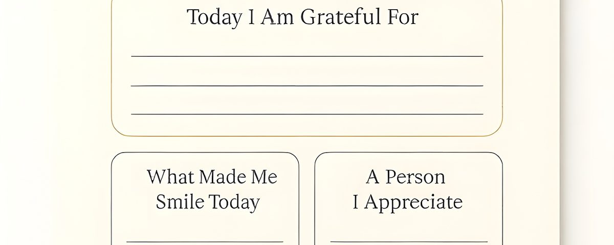 Gratitude journal printable flat lay